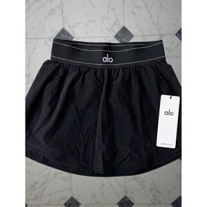 Alo Yoga Match Point Tennis Skirt Black NWT Women's Size L